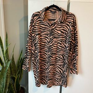 Boyfriend  shirt • zebra • terracotta + black